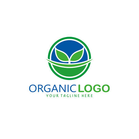 Organic logo design template vector illustrationのイラスト素材