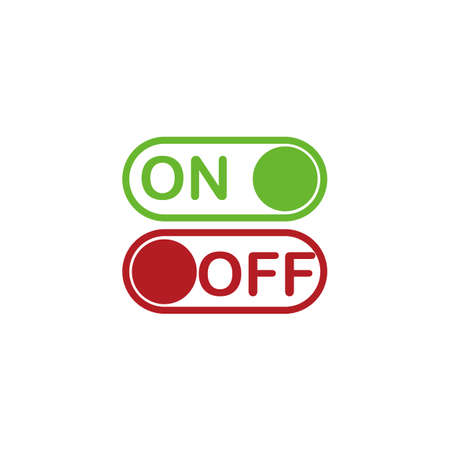 Set on and off toggle switch buttonsのイラスト素材