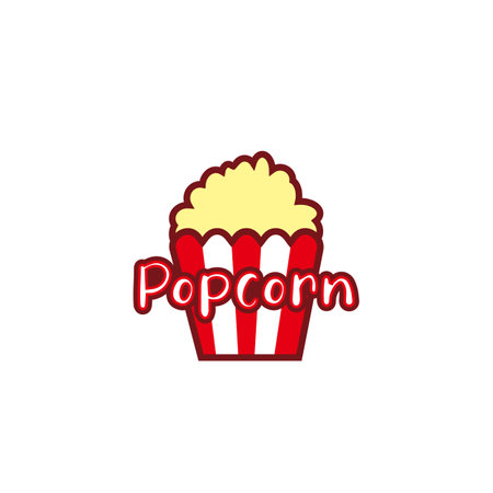 Popcorn logo with illustration designのイラスト素材