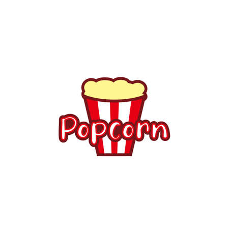 Popcorn logo with illustration designのイラスト素材