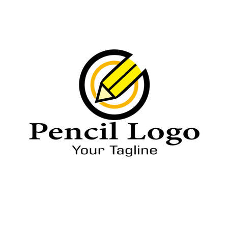 Creative pencil logo design illustrationのイラスト素材