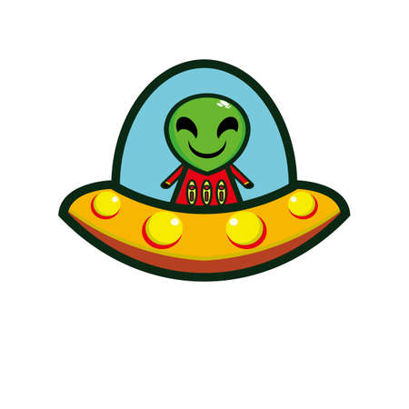 Cute design alien vector mascot illustrationのイラスト素材