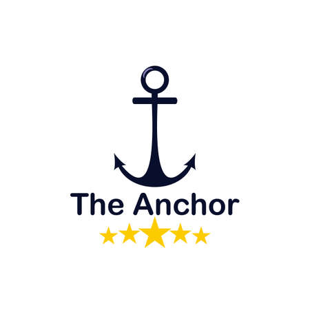 Emblems logo with anchor vector designのイラスト素材