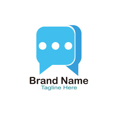 Chatting vector logo design simple templateのイラスト素材
