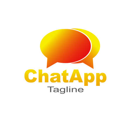 Chatting vector logo design simple templateのイラスト素材