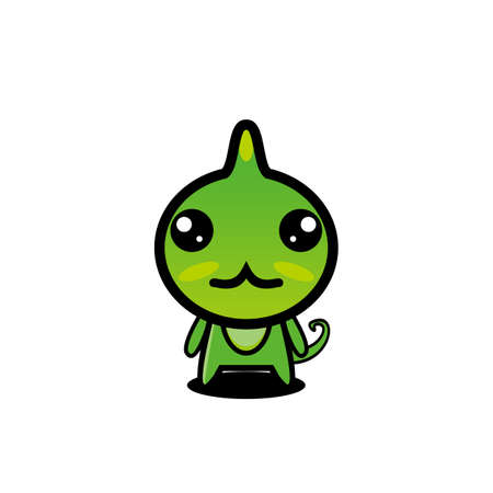 Chameleon character cartoon vector mascotのイラスト素材