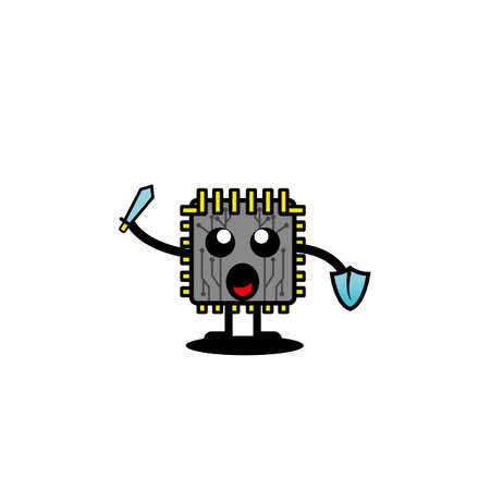 Cute processor vector illustration technologyのイラスト素材