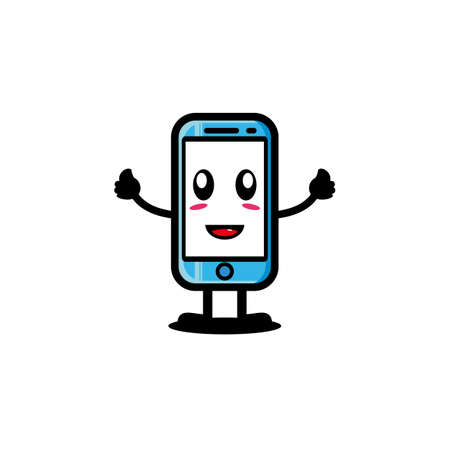 Vector character mobile phone illustration designのイラスト素材