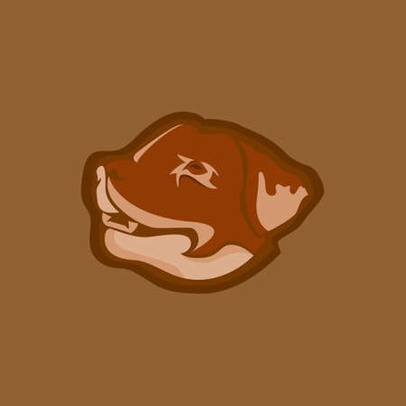 Dog head mascot with cute look and easy to editのイラスト素材