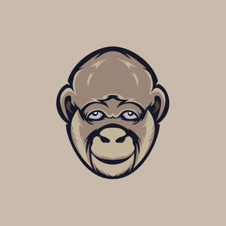Vector logo of a gorilla ape with an aggressive lookのイラスト素材