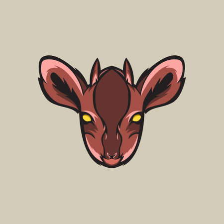 Deer head mascot with a sharp and aggressive gazeのイラスト素材