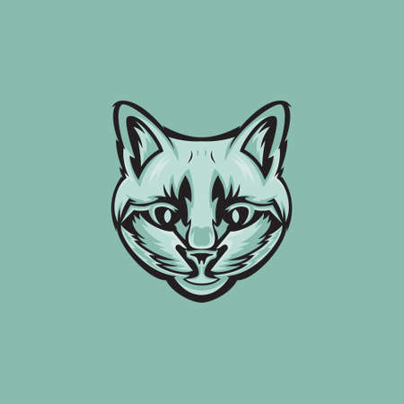 Angry cat head vector illustration