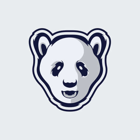 cute panda animal head vector illustration mascotのイラスト素材