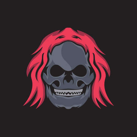 Great skull vector illustration used for esports, games and moreのイラスト素材
