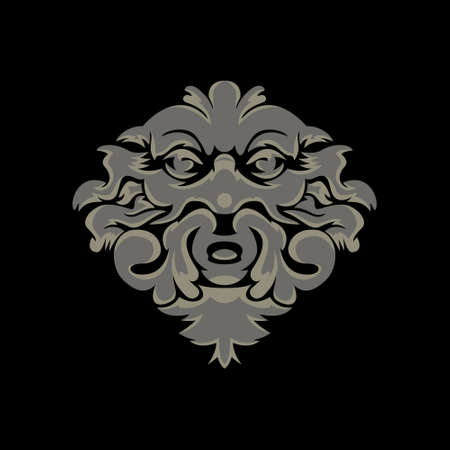 Bearded head illustrationのイラスト素材