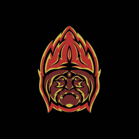 Old army head vector illustration mascotのイラスト素材