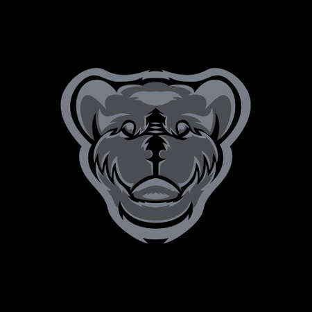Bear head illustration vector logoのイラスト素材