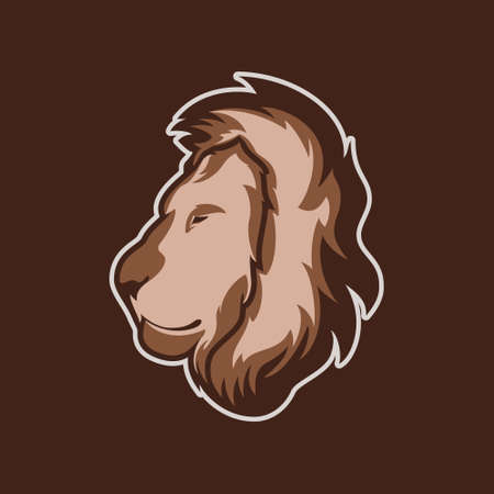 lion head vector illustration mascot facing side