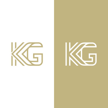 monogram vector letter "KG", outline letter "KG"のイラスト素材