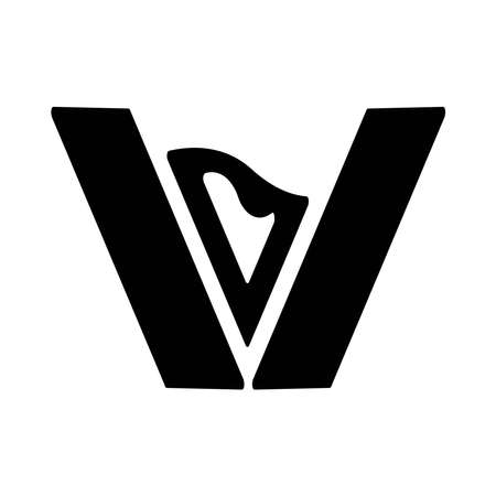 letter V vector initials, wine shapeのイラスト素材