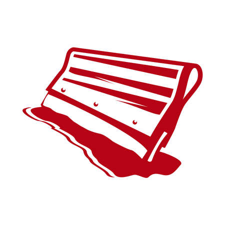 Squeegee screen printing vector icon, red Squeegee