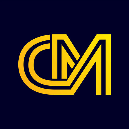 Initials letter CM. with clean and modern styleのイラスト素材