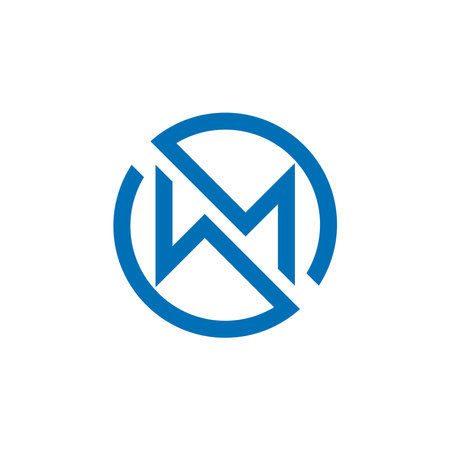 Initials WM letter vector logo. combined with a circular design modern and clean design.のイラスト素材