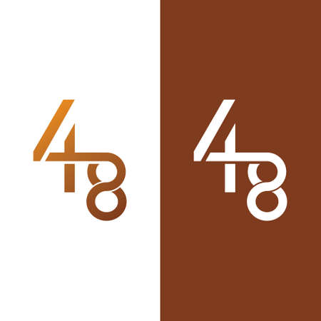 Number 48 logo with a luxury. the concept of using minimal, and clean. suitable for anniversary, happy birthday, company anniversary and othersのイラスト素材