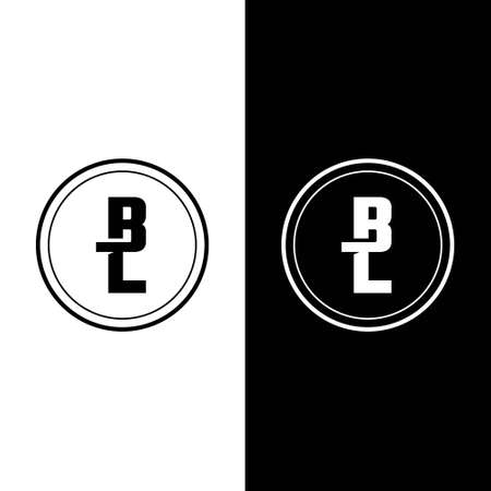 Letter BL logo with a sophisticated. the concept of using bold, and clean. suitable for personal, sports, game team, and othersのイラスト素材