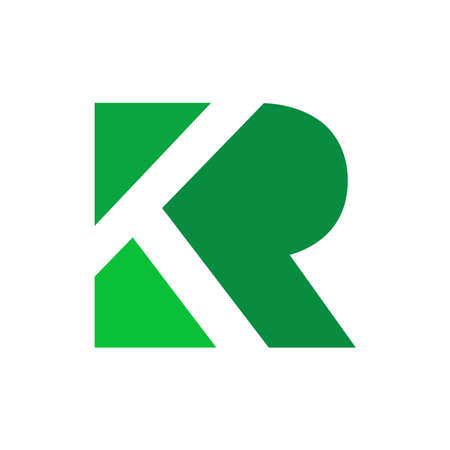 KR letter vector logo, with negative space monogram and initial shape, clean design concept, logo, logotype elements for template.のイラスト素材