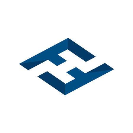 FF letter vector logo, monogram and initial shape by forming the letter H, clean and modern design concept, logo, logotype elements for template.のイラスト素材