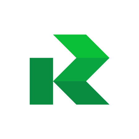 K letter vector logo, with right and left direction shapes, clean design concept, logo, logotype elements for template.のイラスト素材