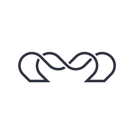 Letter M vector logo, with interlocking and repeating shapes, clean design concept, logo, logotype elements for template.のイラスト素材