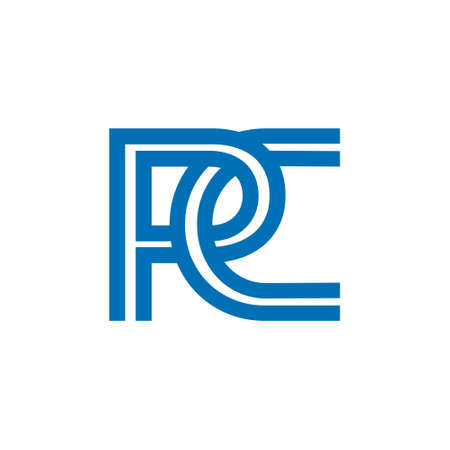 PC letter vector logo, monogram and initial shapes, modern and minimal design concept, logo, logotype elements for template.のイラスト素材