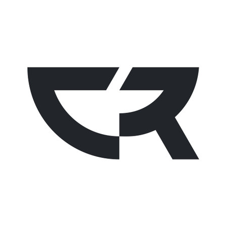 CR letter logo, modern and minimal design concept, logo, logotype element for template.のイラスト素材
