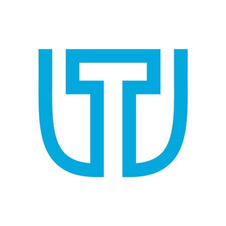 UT initial vector. Abstract connected letters in a clean and modern design styleのイラスト素材