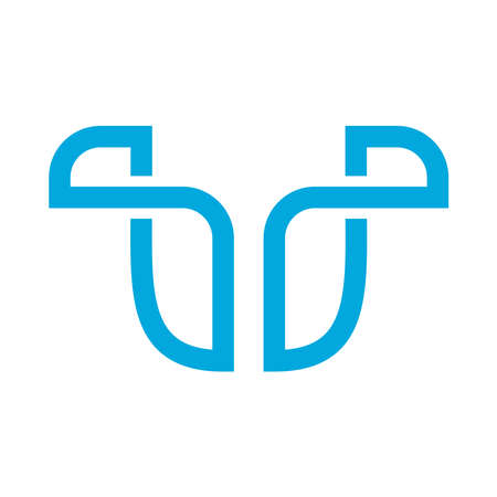 UT initial vector. Abstract connected letters in a clean and modern design styleのイラスト素材