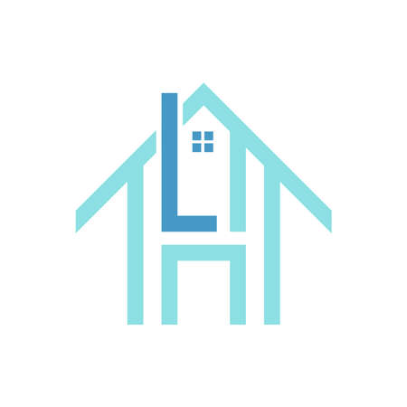 Initials logo letter LH. modern design and clean style. combined with the shape of the house. suitable for real estate business and othersのイラスト素材