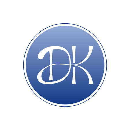 DK initials logo. modern and clean minimalist design style combined with contemporary color gradations.のイラスト素材