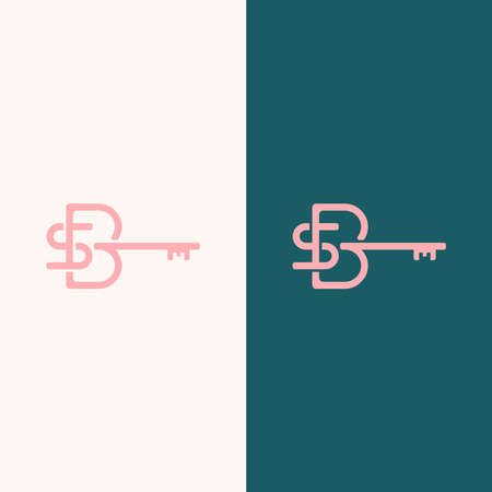 Initial logo vector letter SB, combined with key shapes, modern and clean elegant design.のイラスト素材
