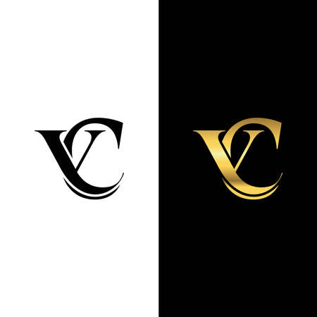 Initial logo vector letter VC, modern and clean elegant designのイラスト素材