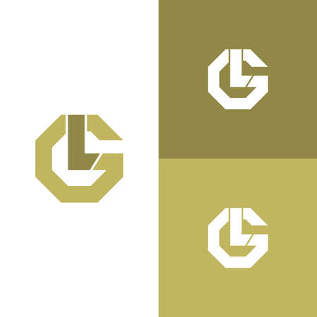 Initials logo vector letter GL. modern and clean hexagon monogram designのイラスト素材