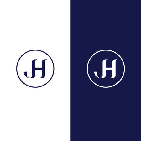 Initials logo vector letter JH. classic and clean designのイラスト素材