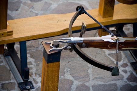 Crossbow ready to shoot.