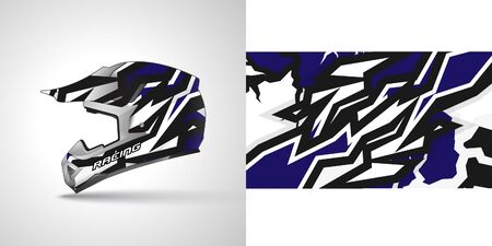 Racing helmet wrap decal and vinyl sticker design illustration.のイラスト素材