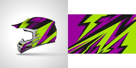 Racing helmet wrap decal and vinyl sticker design illustration.のイラスト素材