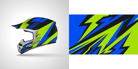 Racing helmet wrap decal and vinyl sticker design illustration.のイラスト素材