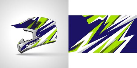 Racing helmet wrap decal and vinyl sticker design illustration.のイラスト素材
