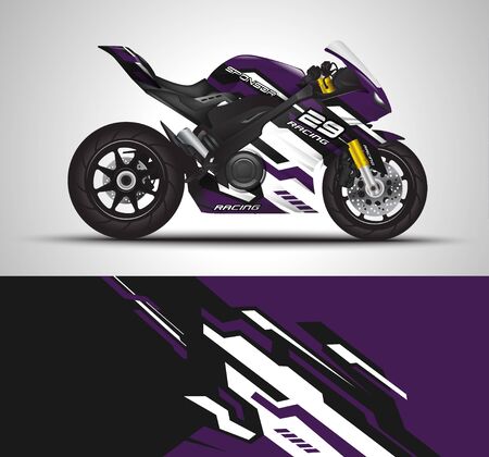 Racing motorcycle wrap decal and vinyl sticker design.のイラスト素材