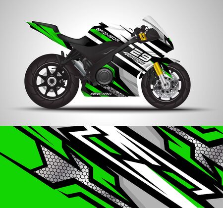 Racing motorcycle wrap decal and vinyl sticker design.のイラスト素材